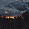 Train Station 30x30 Oil on Panel